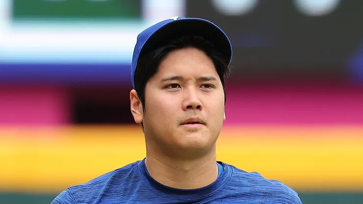 Shohei Ohtani #17 of the Los Angeles Dodgers walks off the field after warmups prior to facing the Atlanta Braves at Truist Park on September 14, 2024 in Atlanta, Georgia.