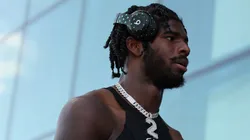Quarterback Shedeur Sanders #2 of the Colorado Buffaloes walks to the locker room before the NCAAF game against the Arizona State Sun Devils at Mountain America Stadium on October 07, 2023 in Tempe, Arizona.