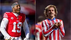 Deebo Samuel of the 49ers and Antoine Griezmann of Atlético Madrid