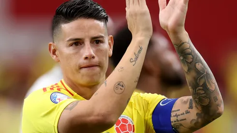 James Rodriguez of Colombia celebrates during the 2024 Copa America