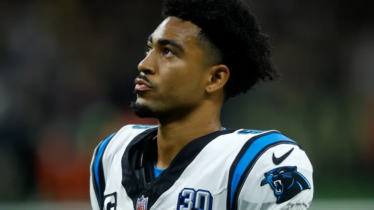 Bryce Young #9 of the Carolina Panthers looks on during the game against the New Orleans Saints at Caesars Superdome on September 08, 2024 in New Orleans, Louisiana.