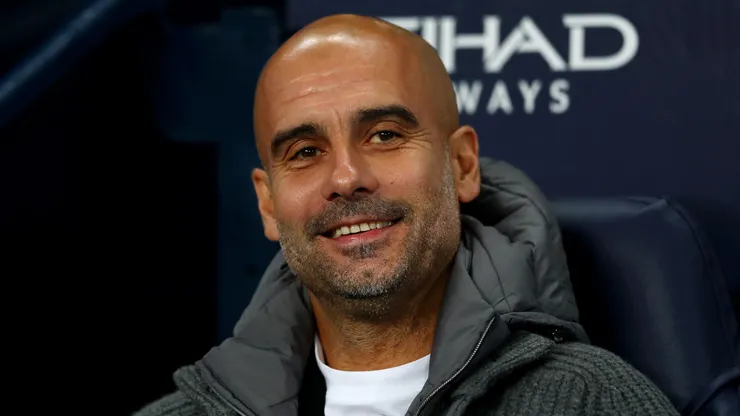 Josep Guardiola, Manager of Manchester City looks on prior to the Carabao Cup Fourth Round match in 2018