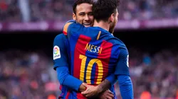 BARCELONA, SPAIN - FEBRUARY 04: Lionel Messi (R) of FC Barcelona celebrates with his teammate Neymar Santos Jr after scoring his team's second goal during the La Liga match between FC Barcelona and Athletic Club at Camp Nou stadium on February 4, 2017 in Barcelona, Spain. (Photo by Alex Caparros/Getty Images)