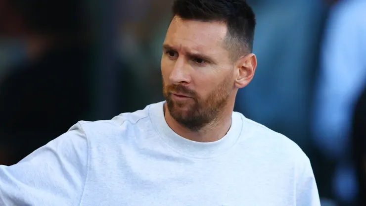 Lionel Messi #10 of Inter Miami looks on prior to a game against Toronto FC at Chase Stadium on July 17, 2024 in Fort Lauderdale, Florida.