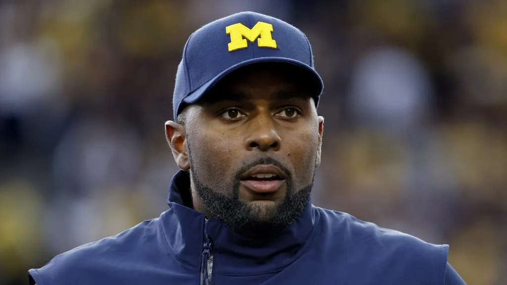 Head coach Sherrone Moore of the Michigan Wolverines