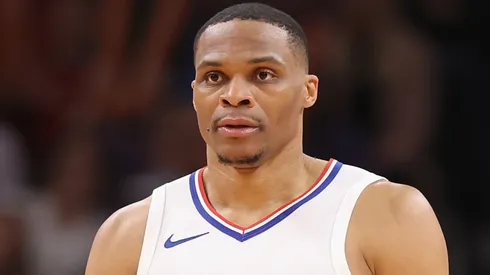 Russell Westbrook #0 of the LA Clippersduring the second half of the NBA game at Footprint Center on April 09, 2024 in Phoenix, Arizona.