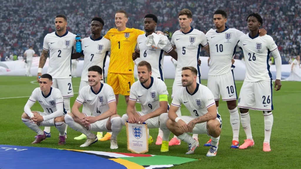 The England team before the UEFA EURO 2024 final match between Spain and England at the Olympiastadion on July 14, 2024, in Berlin, Germany. IMAGO / Visionhaus