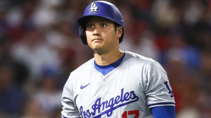 hohei Ohtani #17 of the Los Angeles Dodgers reacts after striking out in the sixth inning against the Los Angeles Angels at Angel Stadium of Anaheim on September 04, 2024 ihohei Ohtani #17 of the Los Angeles Dodgers reacts after striking out in the sixth inning against the Los Angeles Angels at Angel Stadium of Anaheim on September 04, 2024 in Anaheim, California. n Anaheim, California.