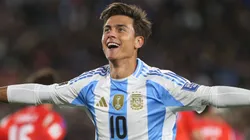 Paulo Dybala of Argentina celebrates after scoring the team's third goal during the FIFA World Cup 2026 Qualifier match between Argentina and Chile at Estadio Más Monumental Antonio Vespucio Liberti on September 05, 2024 in Buenos Aires, Argentina.