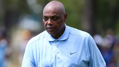 Former NBA basketball player and sports analyst Charles Barkley walks at the 18th hole on day one of the 2024 American Century Championship at Edgewood Tahoe Golf Course.