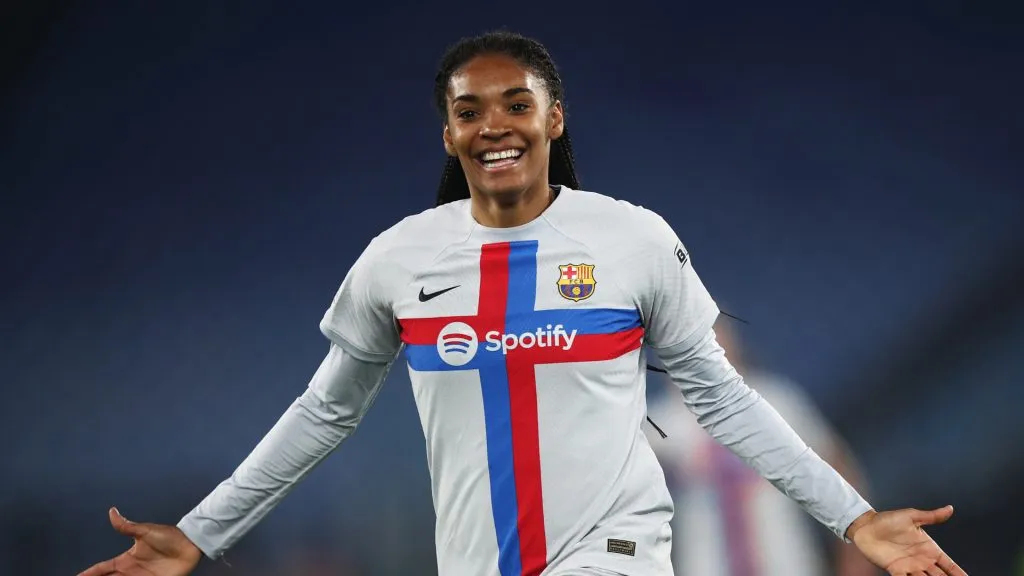 Salma Paralluelo was, alongside Aitana Bonmatí, Barcelona’s top scorer at the Champions League (Paolo Bruno/Getty Images)