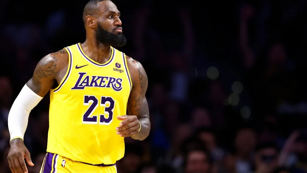 LeBron James #23 of the Los Angeles Lakers at Crypto.com Arena on April 09, 2024 in Los Angeles, California.