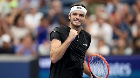 Taylor Fritz celebrates his quarter-final win in the 2024 US Open