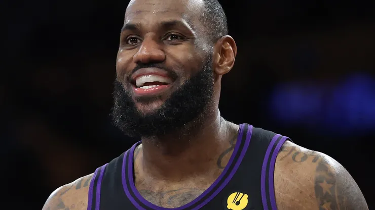 LeBron James #23 of the Los Angeles Lakers looks on during the second half of a game against the Toronto Raptors at Crypto.com Arena on January 09, 2024 in Los Angeles, California.