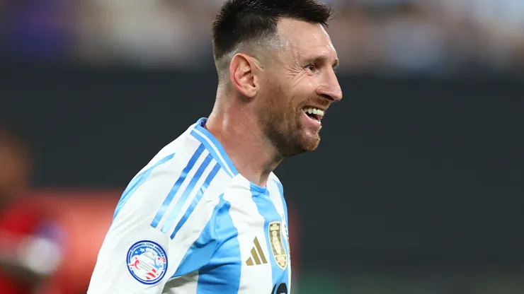 Lionel Messi of Argentina c2gduring the CONMEBOL Copa America 2024 semifinal match between Canada and Argentina at MetLife Stadium on July 09, 2024 in East Rutherford, New Jersey.