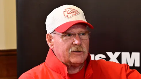 Andy Reid participates in Sirius XM's NFL Radio Town Hall with Andy Reid and the Kansas City Chiefs at Missouri Western State University on August 13, 2024 in St Joseph, Missouri.