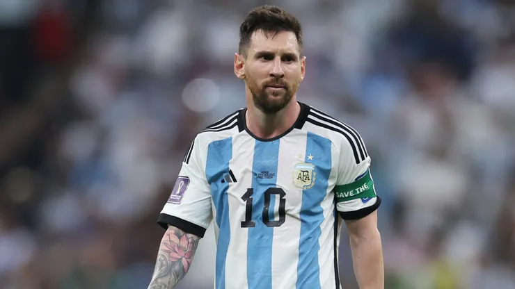 Lionel Messi of Argentina reacts during the FIFA World Cup Qatar 2022 Group C match between Argentina and Mexico
