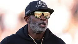 Head coach Deion Sanders of the Colorado Buffaloes runs onto the field prior to the game against the North Dakota State Bison at Folsom Field on August 29, 2024 in Boulder, Colorado.