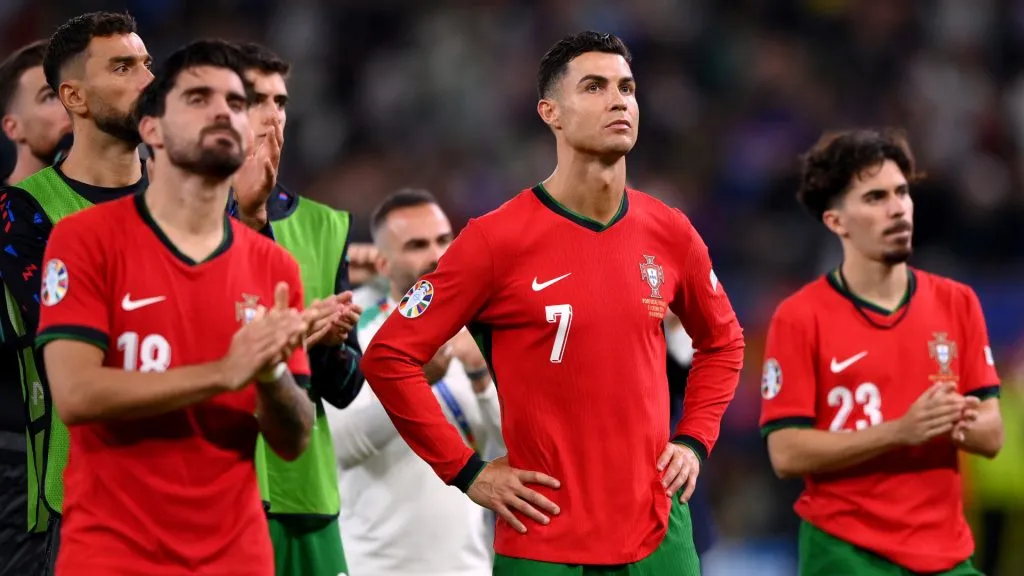 Cristiano Ronaldo of Portugal looks dejected following the team’s defeat in the penalty shoot out during the UEFA EURO 2024 quarter-final match between Portugal and France. Justin Setterfield/Getty Images