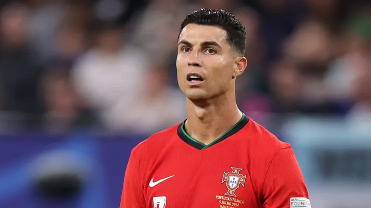 Cristiano Ronaldo of Portugal reacts during the UEFA EURO 2024 quarter-final match between Portugal and France