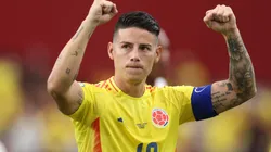James Rodriguez of Colombia celebrates after winning the CONMEBOL Copa America 2024 quarter-final match between Colombia and Panama at State Farm Stadium on July 06, 2024 in Glendale, Arizona.