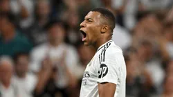 Kylian Mbappe celebrating his second goal against Real Betis