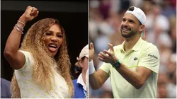 Serena Williams supports Grigor Dimitrov during the 2024 US Open