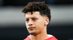 Kansas City Chiefs quarterback Patrick Mahomes #15 warms up prior to a game against the Las Vegas Raiders at Allegiant Stadium on November 26, 2023 in Las Vegas, Nevada.