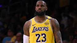 LeBron James #23 of the Los Angeles Lakers during a 110-103 Lakers win over the Minnesota Timberwolves in the season home opener at Crypto.com Arena on October 22, 2024 in Los Angeles, California.