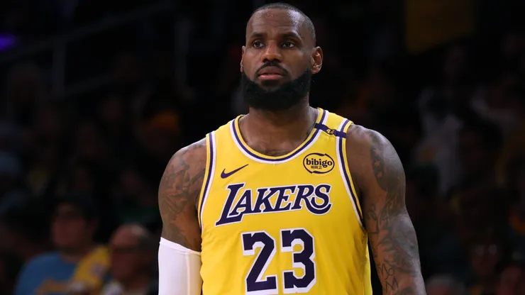 LeBron James #23 of the Los Angeles Lakers during a 110-103 Lakers win over the Minnesota Timberwolves in the season home opener at Crypto.com Arena on October 22, 2024 in Los Angeles, California.