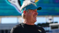 Head coach Doug Pederson of the Jacksonville Jaguars looks on before playing the Green Bay Packers at EverBank Stadium on October 27, 2024 in Jacksonville, Florida.