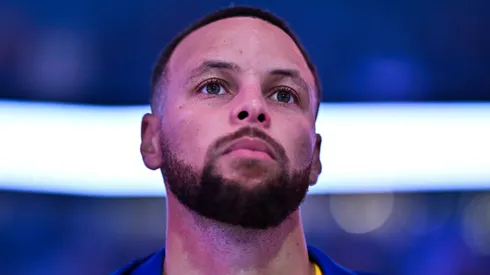 Stephen Curry #30 of the Golden State Warriors looks on prior to playing the Portland Trail Blazers at Moda Center on October 23, 2024 in Portland, Oregon.