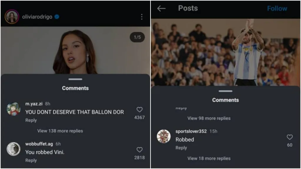 rodri and olivia rodrigo's comments