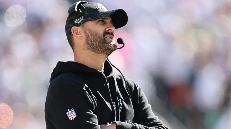 Head coach Nick Sirianni of the Philadelphia Eagles looks on during the second quarter against the Cincinnati Bengals at Paycor Stadium on October 27, 2024 in Cincinnati, Ohio.
