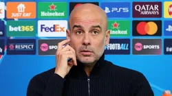 Manchester City manager Pep Guardiola speaks to the media during the UEFA Champions League 2024/25 League Phase MD3 training and press conference at Manchester City Football Academy on October 22, 2024 in Manchester, England.