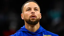 Stephen Curry #30 of the Golden State Warriors looks on before a game against the Utah Jazz at Delta Center on October 25, 2024 in Salt Lake City, Utah.