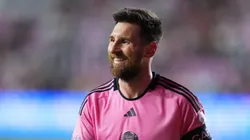 Lionel Messi #10 of Inter Miami reacts during the first half against the Atlanta United