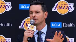JJ Redick is introduced to the media as the new LA Lakers head coach during a press conference, PK, Pressekonferenz on Monday June 24, 2024 at the Los Angeles Lakers UCLA Training Facility in El Segundo, California.