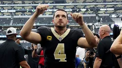 Derek Carr #4 of the New Orleans Saints walks off the field after the game against the Dallas Cowboys at AT&T Stadium on September 15, 2024 in Arlington, Texas.
