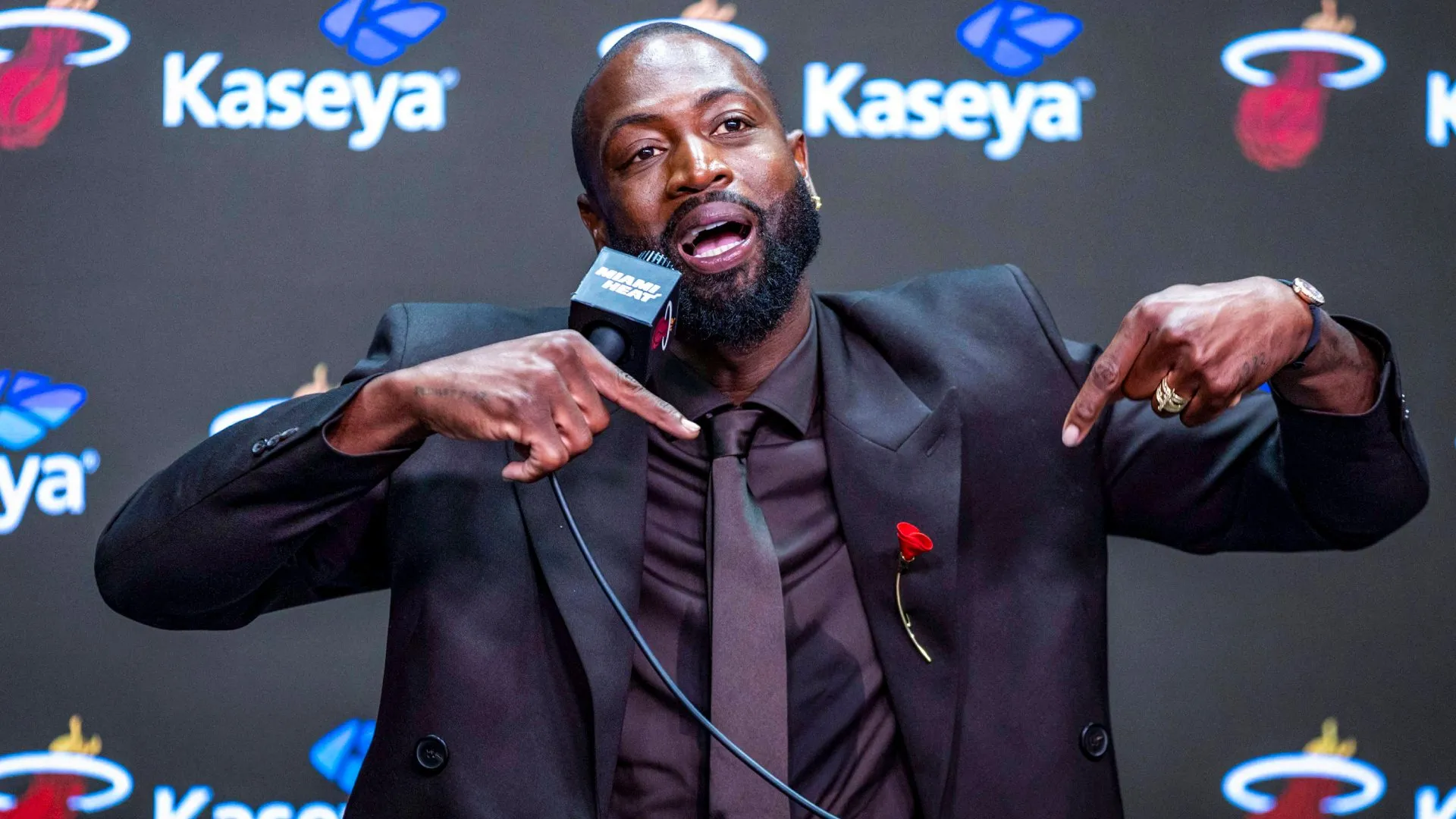 Three-time NBA champion with the Miami Heat, Dwyane Wade.