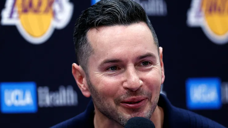 Head coach JJ Redick of the Los Angeles Lakers speaks with the media during a press conference at UCLA Health Training Center on September 25, 2024 in El Segundo, California.