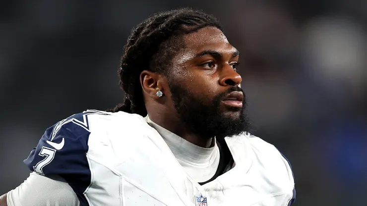 Trevon Diggs #7 of the Dallas Cowboys looks on after defeating the New York Giants at MetLife Stadium on September 26, 2024 in East Rutherford, New Jersey.