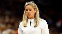 Head coach Christie Sides of the Indiana Fever looks on against the Minnesota Lynx in the first quarter at Target Center on July 14, 2024 in Minneapolis, Minnesota.