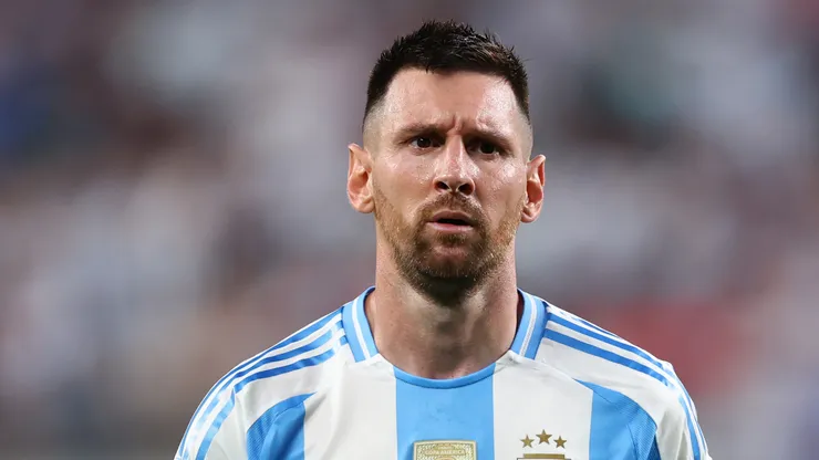 Lionel Messi of Argentina reacts during the CONMEBOL Copa America 2024.
