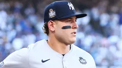 Anthony Rizzo #48 of the New York Yankees is introduced before Game One of the 2024 World Series against the Los Angeles Dodgers at Dodger Stadium on October 25, 2024 in Los Angeles, California.