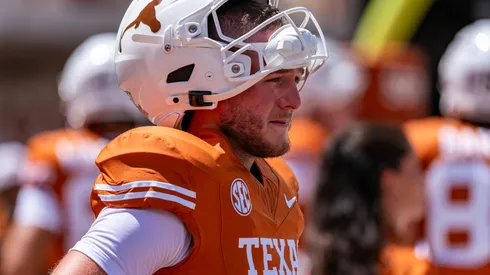 Colorado St vs Texas Aug 31 Aug 31, 2024.Quinn Ewers 3 of the Texas Longhorns during warmups before the game vs the Colorado State Rams at DKR-Memorial Stadium.