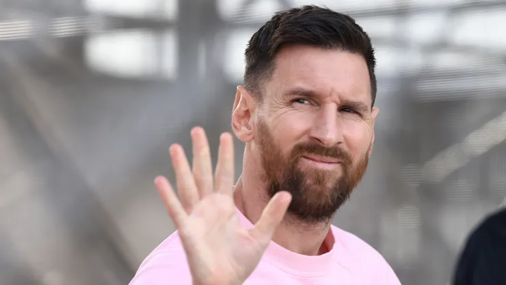 Lionel Messi #10 of Inter Miami arrives prior to facing the New England Revolution
