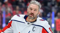 Alex Ovechkin #8 of the Washington Capitals warms up prior to their NHL game against the Vancouver Canucks at Rogers Arena on March 16, 2024 in Vancouver, British Columbia, Canada.