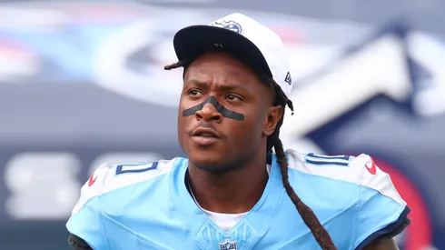 DeAndre Hopkins #10 of the Tennessee Titans takes the field against the Green Bay Packers at Nissan Stadium on September 22, 2024 in Nashville, Tennessee.