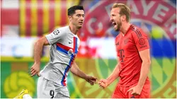 Robert Lewandowski of Barcelona (L) and Harry Kane of Bayern Munich (R)